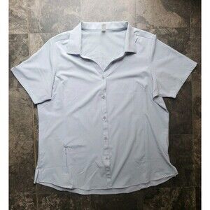 Core 365 Ladies Button Down Shirt Short Sleeve Large Hidden Pocket Breathable
